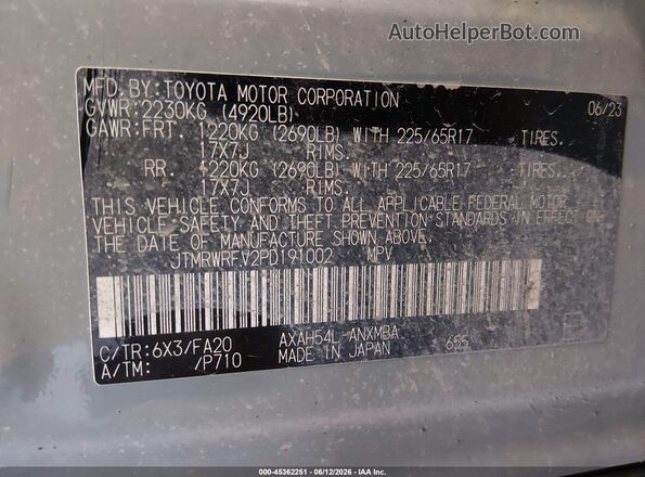 JTMRWRFV2PD191002 2023 TOYOTA RAV4 HYBRID Dark Brown 