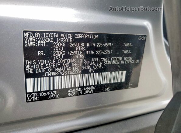 JTMRWRFV2SJ065006 2025 TOYOTA RAV4 Silver 
