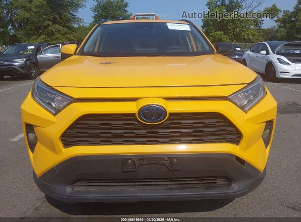 JTMRWRFV7KD012302 2019 TOYOTA RAV4 HYBRID Yellow Instrument cluster view