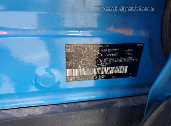 JTMW1RFV4KD037594 2019 TOYOTA RAV4 Blue Սալոնի 360 աստիճան տեսք