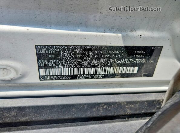 JTMW1RFVXKD516229 2019 TOYOTA RAV4 White Вид наклейки з VIN-кодом