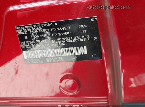 JTMWFREV3HJ140504 2017 TOYOTA RAV4 Red ძრავის განყოფილების ხედი