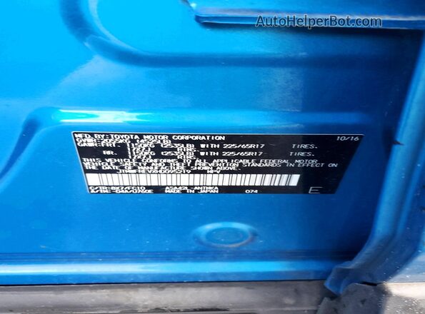 JTMWFREVXHD095219 2017 TOYOTA RAV4 Blue Vista de la etiqueta del VIN