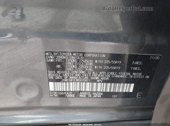 JTMY1RFV3MD070811 2021 TOYOTA RAV4 Gray 