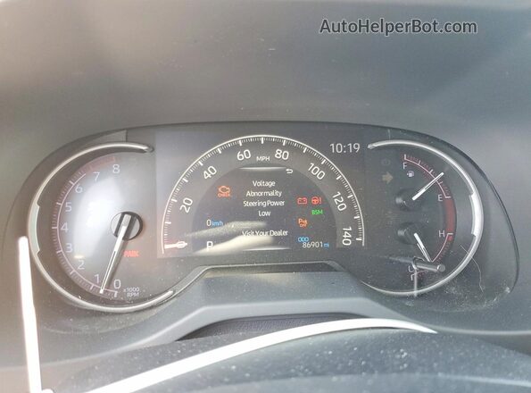 JTMY1RFV7KD515628 2019 TOYOTA RAV4 White ხელსაწყოთა პანელის ხედი