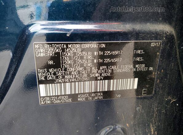 JTMZFREV4HJ710961 2017 TOYOTA RAV4 Blue 
