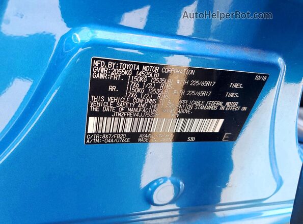 JTMZFREV4JJ753265 2018 TOYOTA RAV4 Blue 