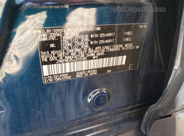 JTMZFREV5JJ210183 2018 TOYOTA RAV4 Blue 