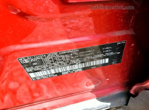 JTMZFREV6GJ093822 2016 TOYOTA RAV4 Red Շարժիչի բաժամունքի տեսք