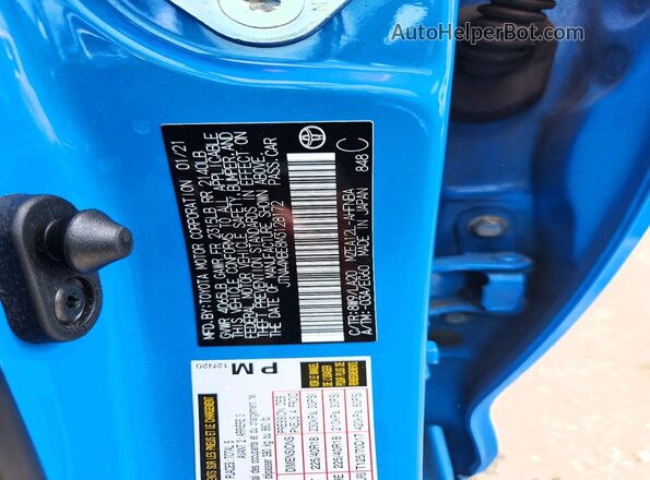 JTNA4MBE8M3128172 2021 TOYOTA COROLLA Blue 