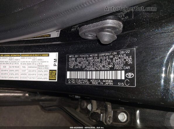 JTND4MBE7N3188443 2022 TOYOTA COROLLA Black ძრავის განყოფილების ხედი