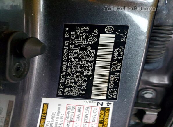 JTNKHMBX5L1069831 2020 TOYOTA C-HR Silver VIN կոդի պիտակի տեսք