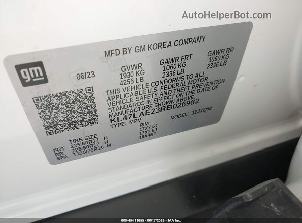KL47LAE23RB026982 2024 BUICK OTHER White Вид підкапотного простору