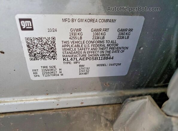KL47LAEP0SB118844 2025 BUICK OTHER Gray სალონის 360-გრადუსიანი ხედი