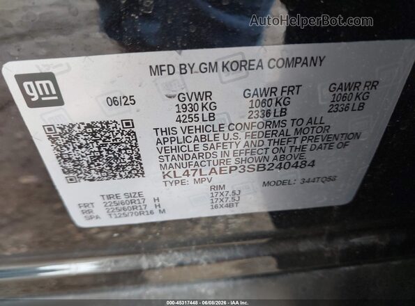 KL47LAEP3SB240484 2025 BUICK OTHER Black Вид підкапотного простору