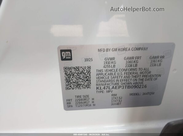 KL47LAEP3TB090216 2026 BUICK OTHER White Engine compartment view