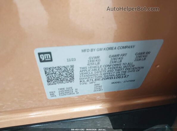 KL47LBE20RB106147 2024 BUICK OTHER Gold Vista del compartimento del motor