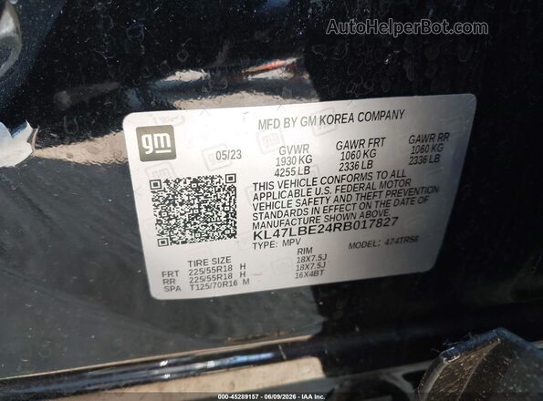 KL47LBE24RB017827 2024 BUICK OTHER Black Vista del compartimento del motor