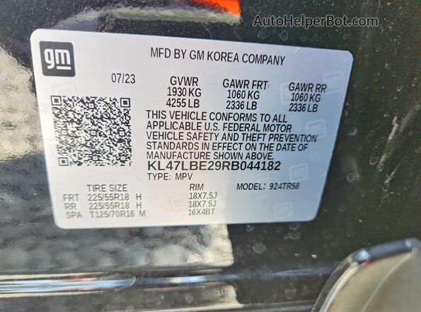 KL47LBE29RB044182 2024 BUICK OTHER Black Widok naklejki z numerem VIN