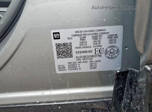KL47LBE2XSB037795 2025 BUICK OTHER Gray Սալոնի 360 աստիճան տեսք