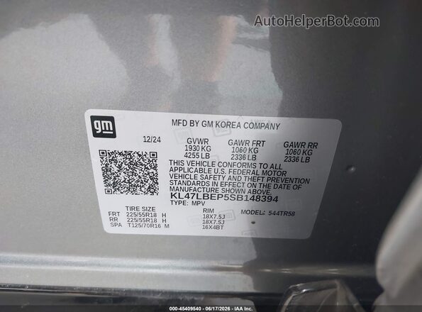 KL47LBEP5SB148394 2025 BUICK OTHER Silver Вид підкапотного простору