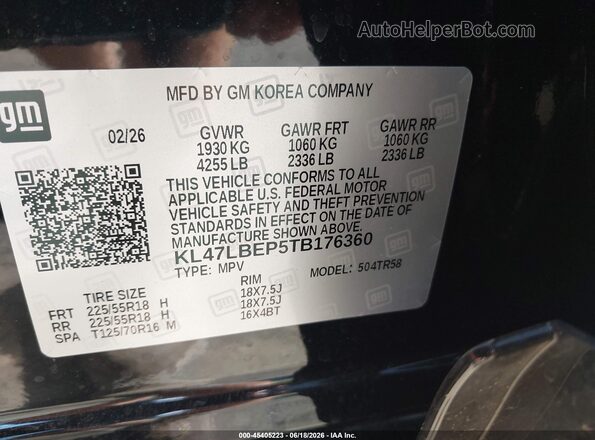 KL47LBEP5TB176360 2026 BUICK OTHER Black Widok komory silnika