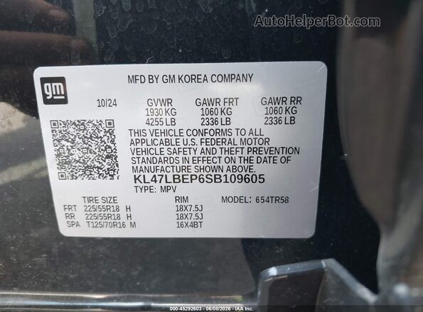 KL47LBEP6SB109605 2025 BUICK OTHER Black Вид підкапотного простору