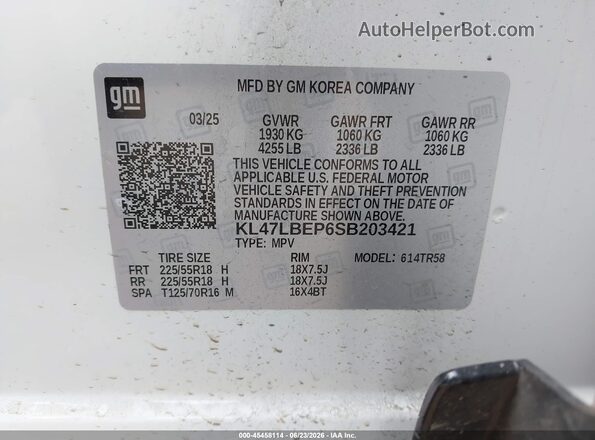 KL47LBEP6SB203421 2025 BUICK OTHER White Շարժիչի բաժամունքի տեսք