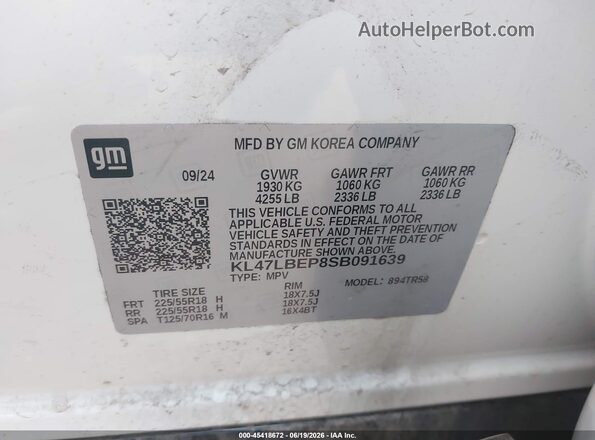 KL47LBEP8SB091639 2025 BUICK OTHER White Вид підкапотного простору