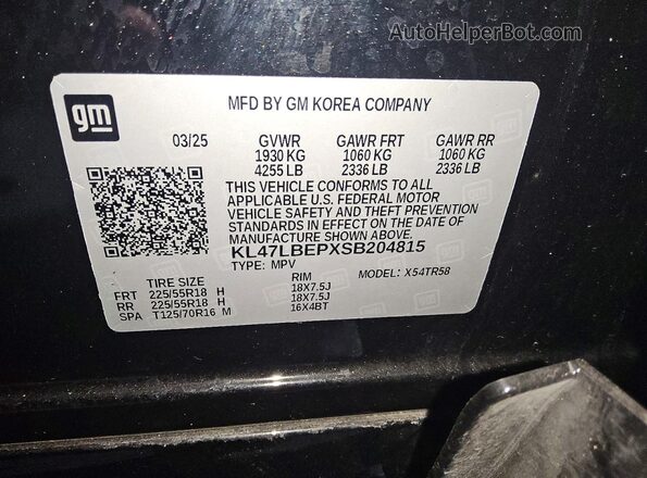 KL47LBEPXSB204815 2025 BUICK OTHER Black Սալոնի 360 աստիճան տեսք
