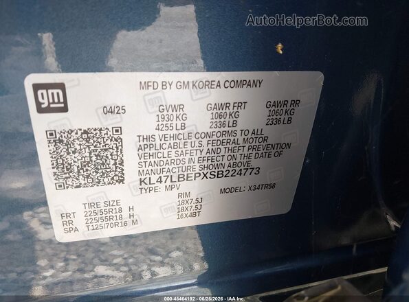 KL47LBEPXSB224773 2025 BUICK OTHER Blue Շարժիչի բաժամունքի տեսք