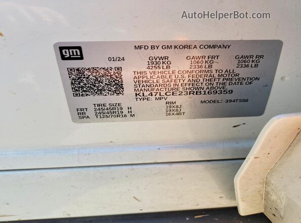 KL47LCE23RB169359 2024 BUICK OTHER White Vista del compartimento del motor