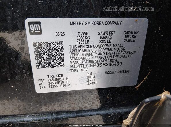 KL47LCEP8SB236409 2025 BUICK OTHER Черный Вид подкапотного пространства
