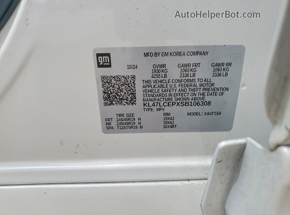 KL47LCEPXSB106308 2025 BUICK OTHER White Панорамний вид салону 360°