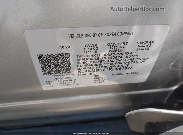 KL4AMBS21RB091875 2024 BUICK ENCORE Blue Вид підкапотного простору