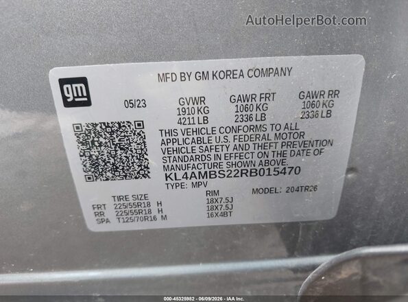 KL4AMBS22RB015470 2024 BUICK ENCORE Silver Engine compartment view