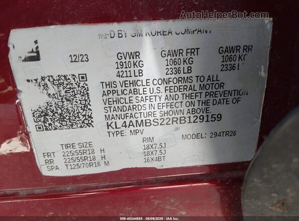 KL4AMBS22RB129159 2024 BUICK ENCORE Red Շարժիչի բաժամունքի տեսք