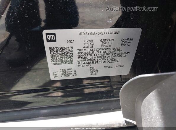 KL4AMBSL2SB012728 2025 BUICK ENCORE Black Vista del compartimento del motor