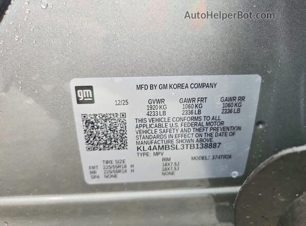 KL4AMBSL3TB138887 2026 BUICK ENCORE Gray 360 interior view