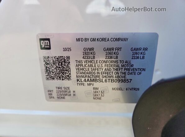 KL4AMBSL6TB099857 2026 BUICK ENCORE White 