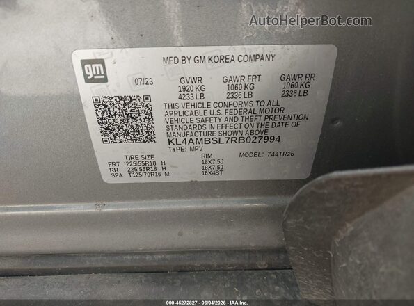 KL4AMBSL7RB027994 2024 BUICK ENCORE Серебряный Вид подкапотного пространства