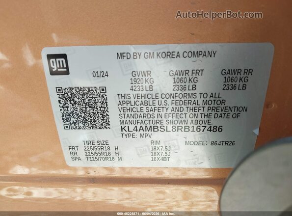 KL4AMBSL8RB167486 2024 BUICK ENCORE Cream Widok komory silnika
