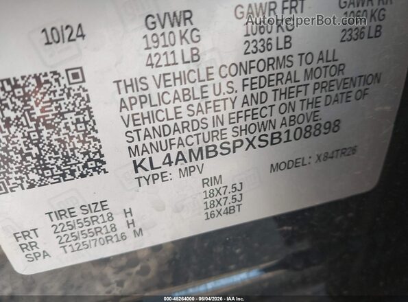 KL4AMBSPXSB108898 2025 BUICK ENCORE Black Вид підкапотного простору
