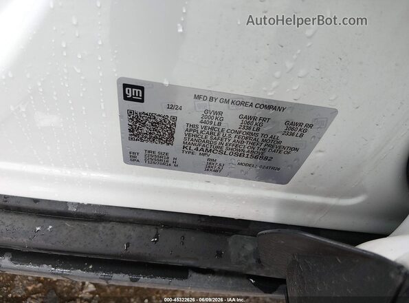 KL4AMCSL0SB156882 2025 BUICK ENCORE White Engine compartment view
