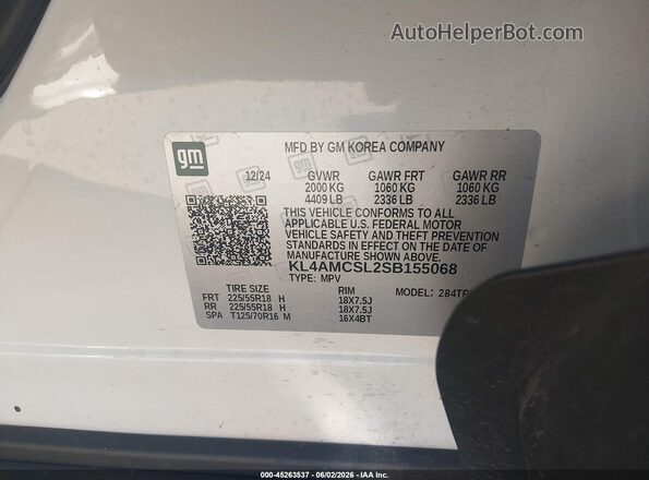 KL4AMCSL2SB155068 2025 BUICK ENCORE White Engine compartment view