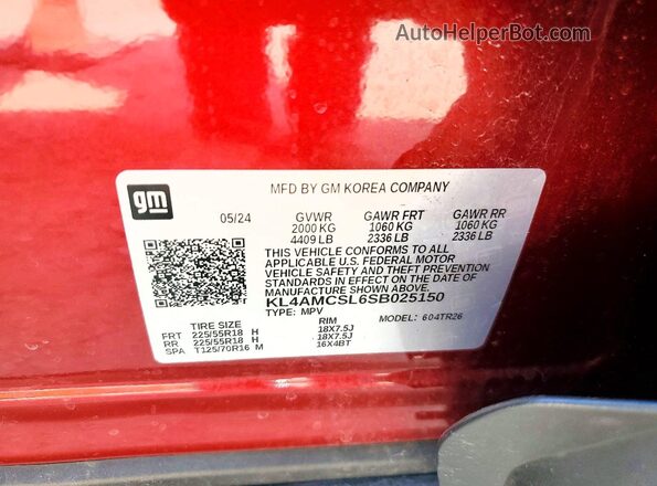 KL4AMCSL6SB025150 2025 BUICK ENCORE Red 