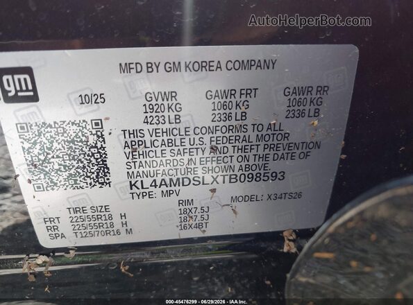 KL4AMDSLXTB098593 2026 BUICK ENCORE Black Engine compartment view