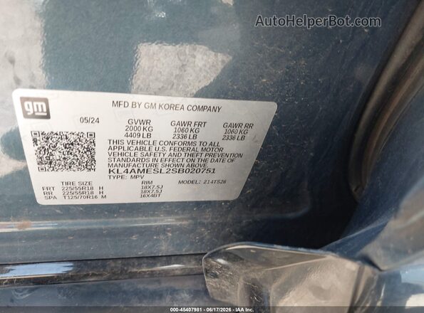 KL4AMESL2SB020751 2025 BUICK ENCORE Синий Вид подкапотного пространства