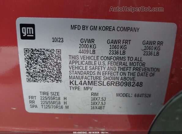 KL4AMESL6RB098248 2024 BUICK ENCORE Orange Շարժիչի բաժամունքի տեսք
