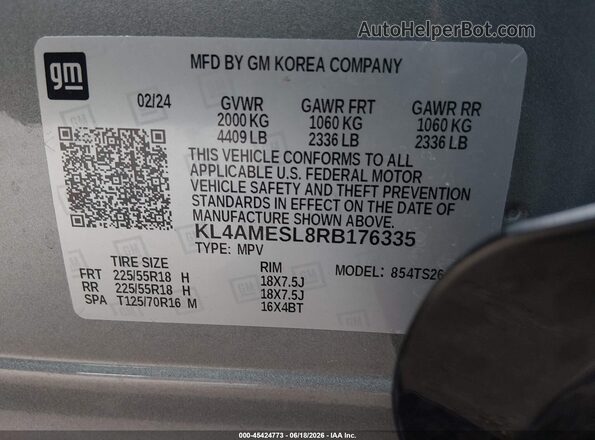 KL4AMESL8RB176335 2024 BUICK ENCORE Gray Շարժիչի բաժամունքի տեսք